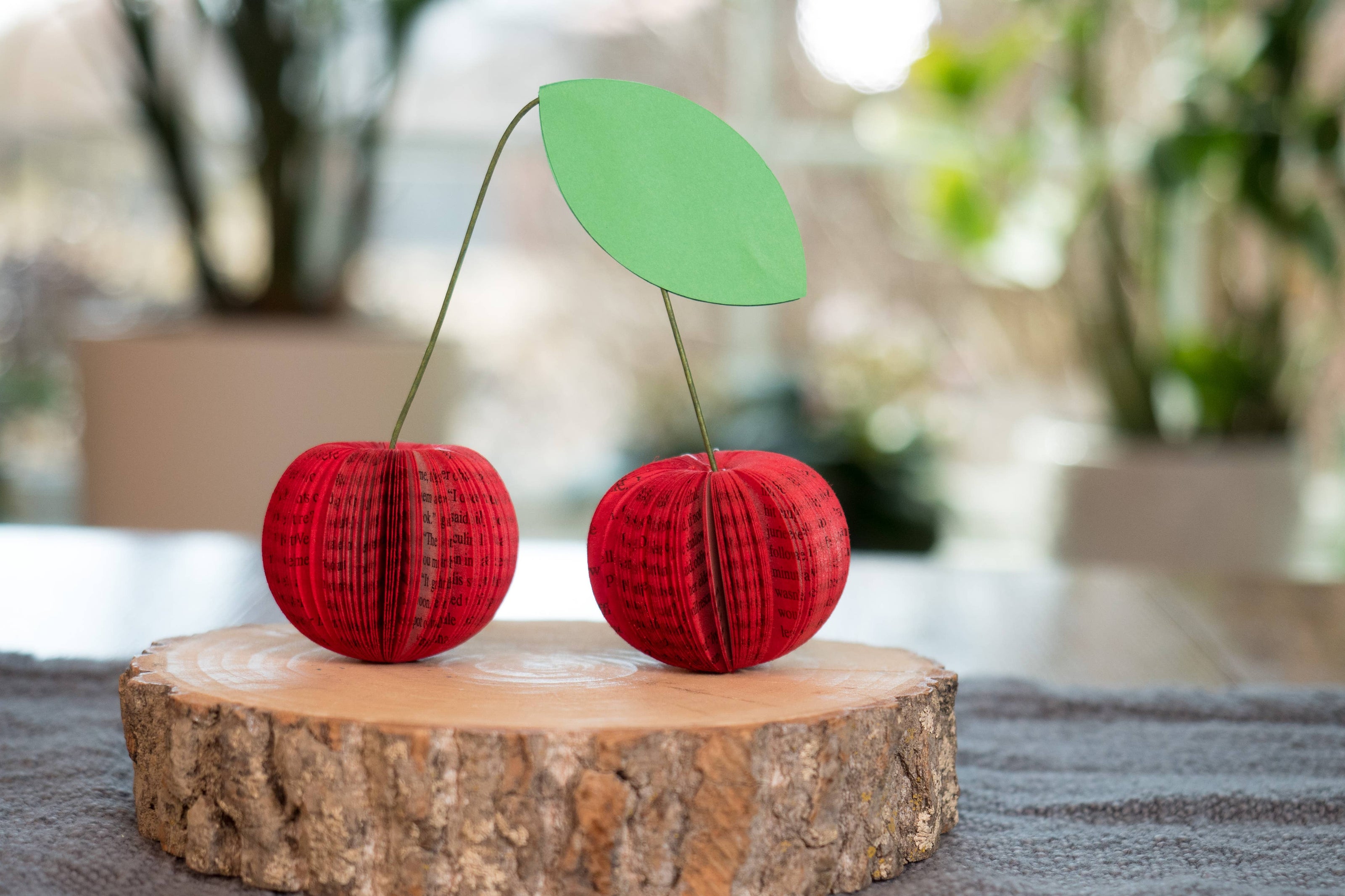 Cherry Decor-Book Gift-Paper Anniversary-Summer Fruit