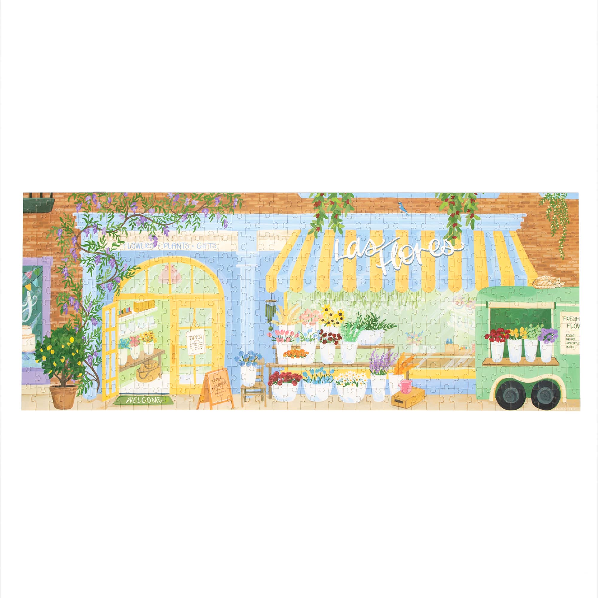 Flower Shop - 400 Piece Panoramic Jigsaw Puzzle
