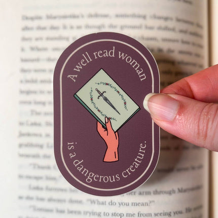 A Well Read Woman Sticker | A Dangerous Creature Kindle