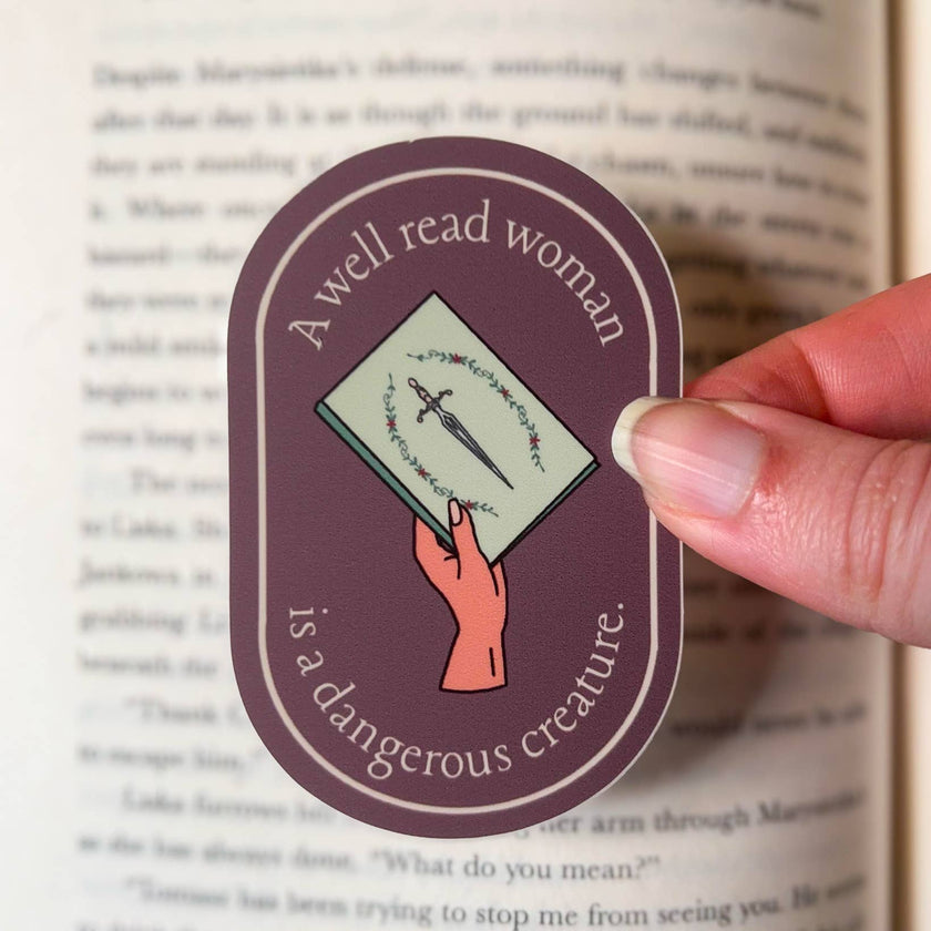 A Well Read Woman Sticker | A Dangerous Creature Kindle