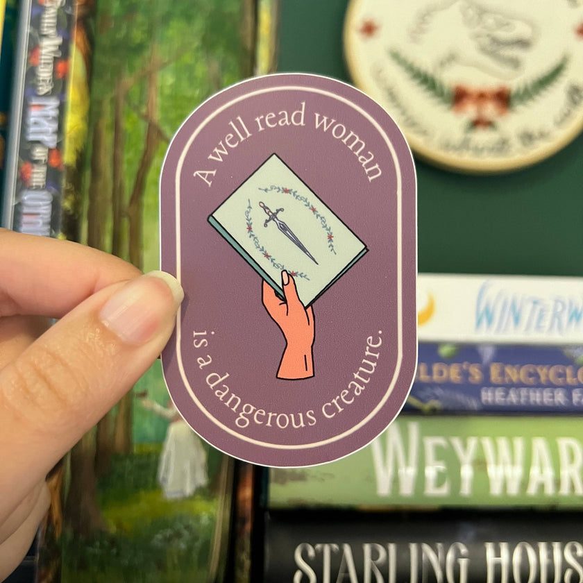 A Well Read Woman Sticker | A Dangerous Creature Kindle