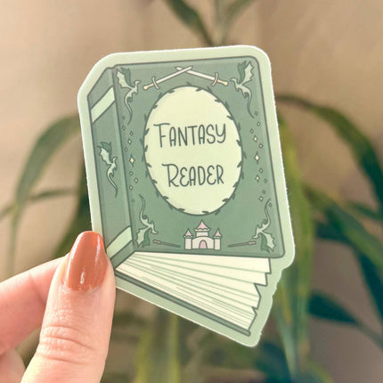 Fantasy Reader Book Sticker for Kindles and Book Lovers