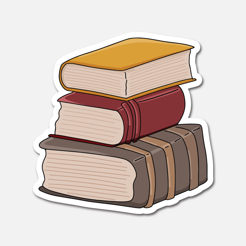 Vintage Pile Of Books  - Bookish Magic Sticker
