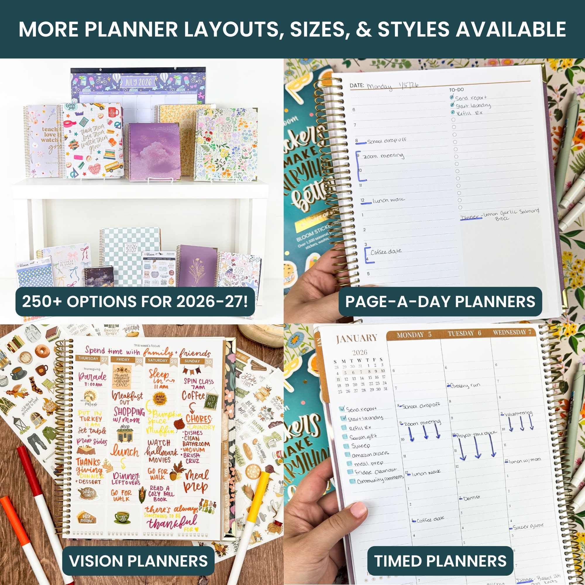 2026-27 Hard Cover Academic Planner, 8.5x11 Size (A4)