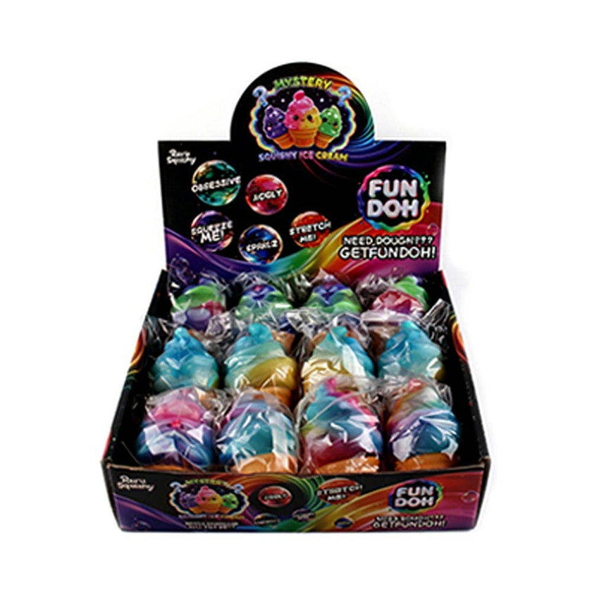 12PCS - Glitter Ice Cream Cone Squeeze Squishy Stress Relief Toy