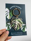 Monstera Thai Constellation Plant Keychain Charm Plant Gifts