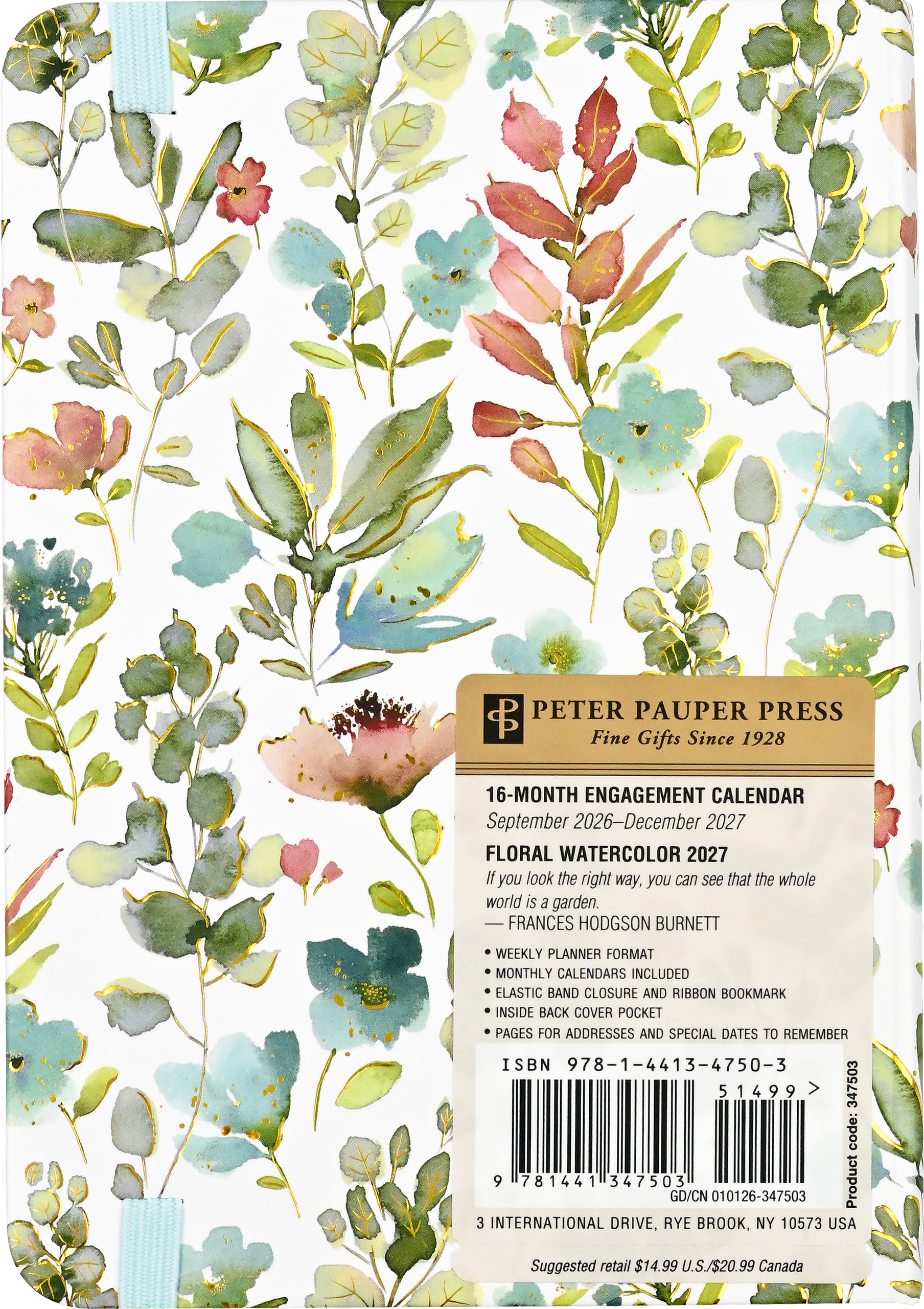 2027 Floral Watercolor Weekly Planner