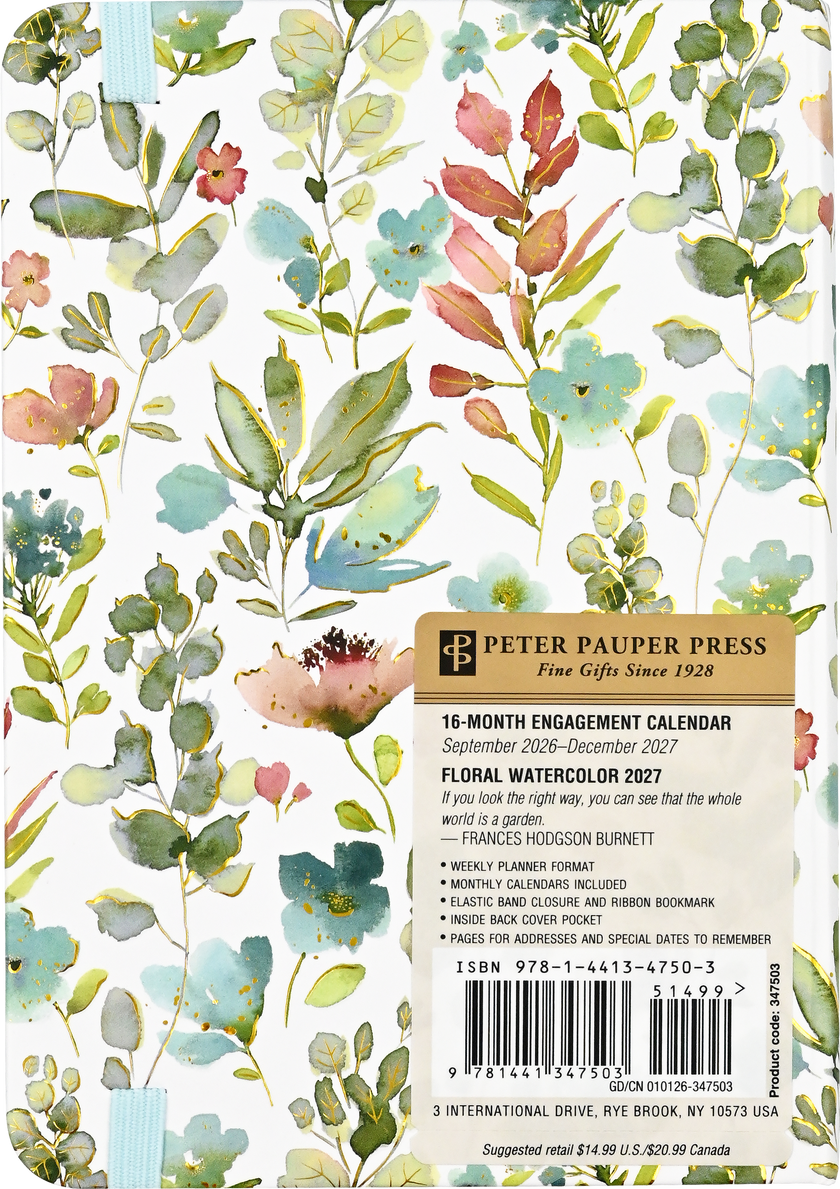 2027 Floral Watercolor Weekly Planner