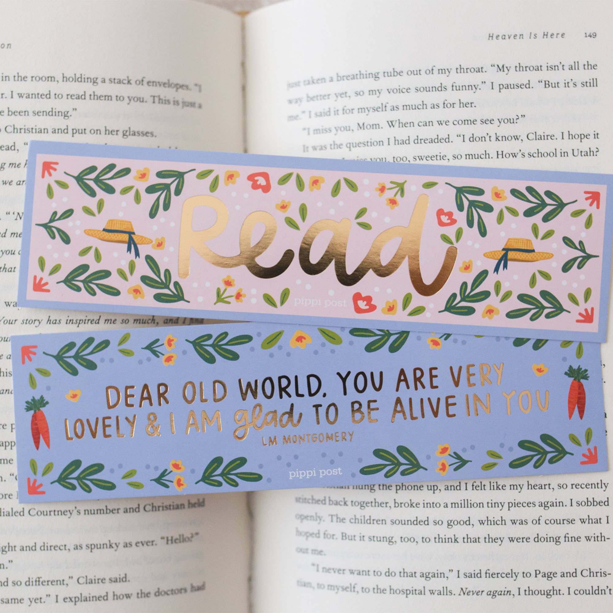 Read Anne of Green Gables Gold Foil Bookmark Set