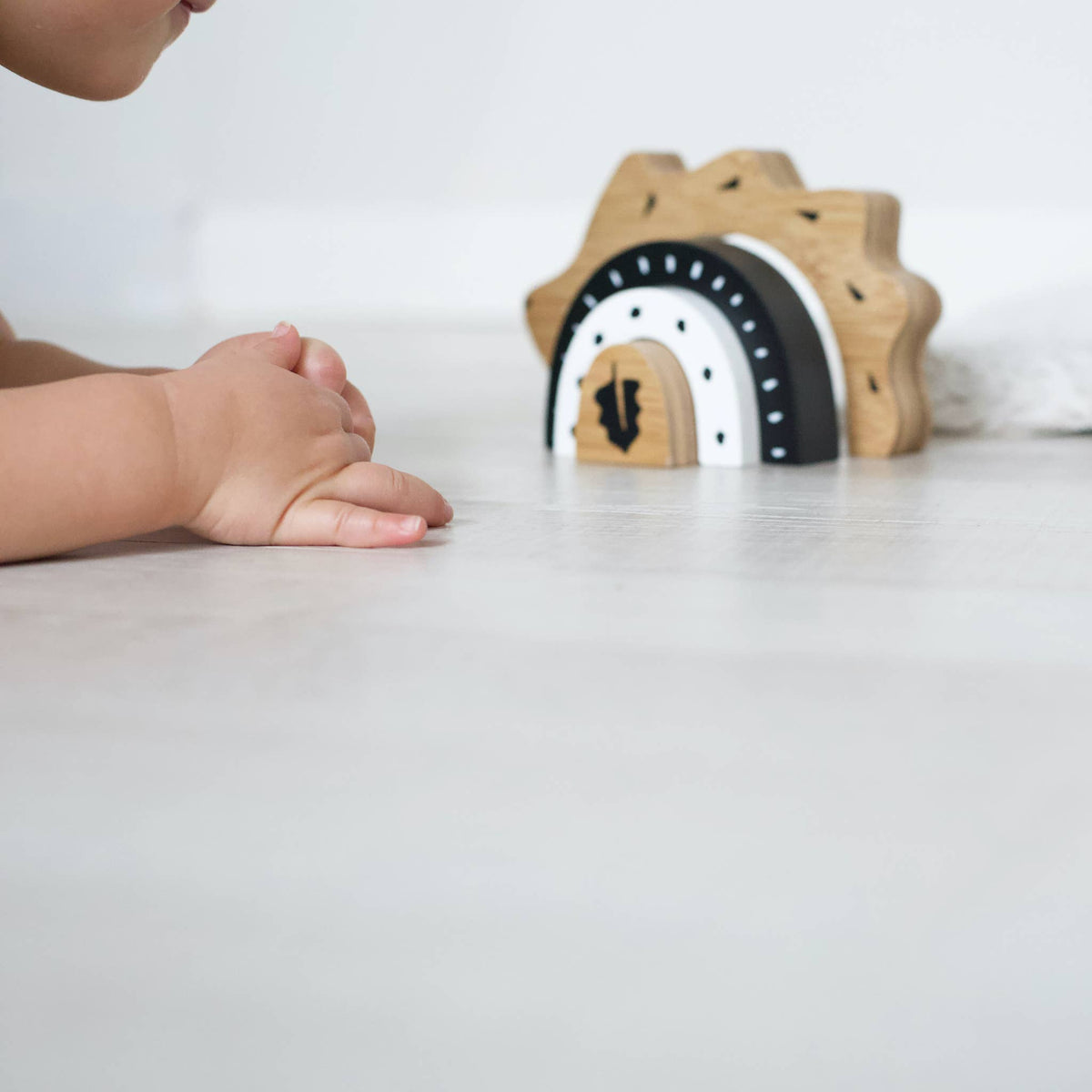 Bamboo Nesting Hedgehog - Wooden Stacker Puzzle Toy
