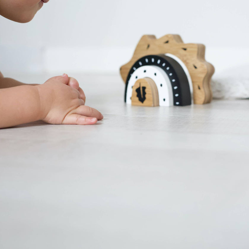 Bamboo Nesting Hedgehog - Wooden Stacker Puzzle Toy