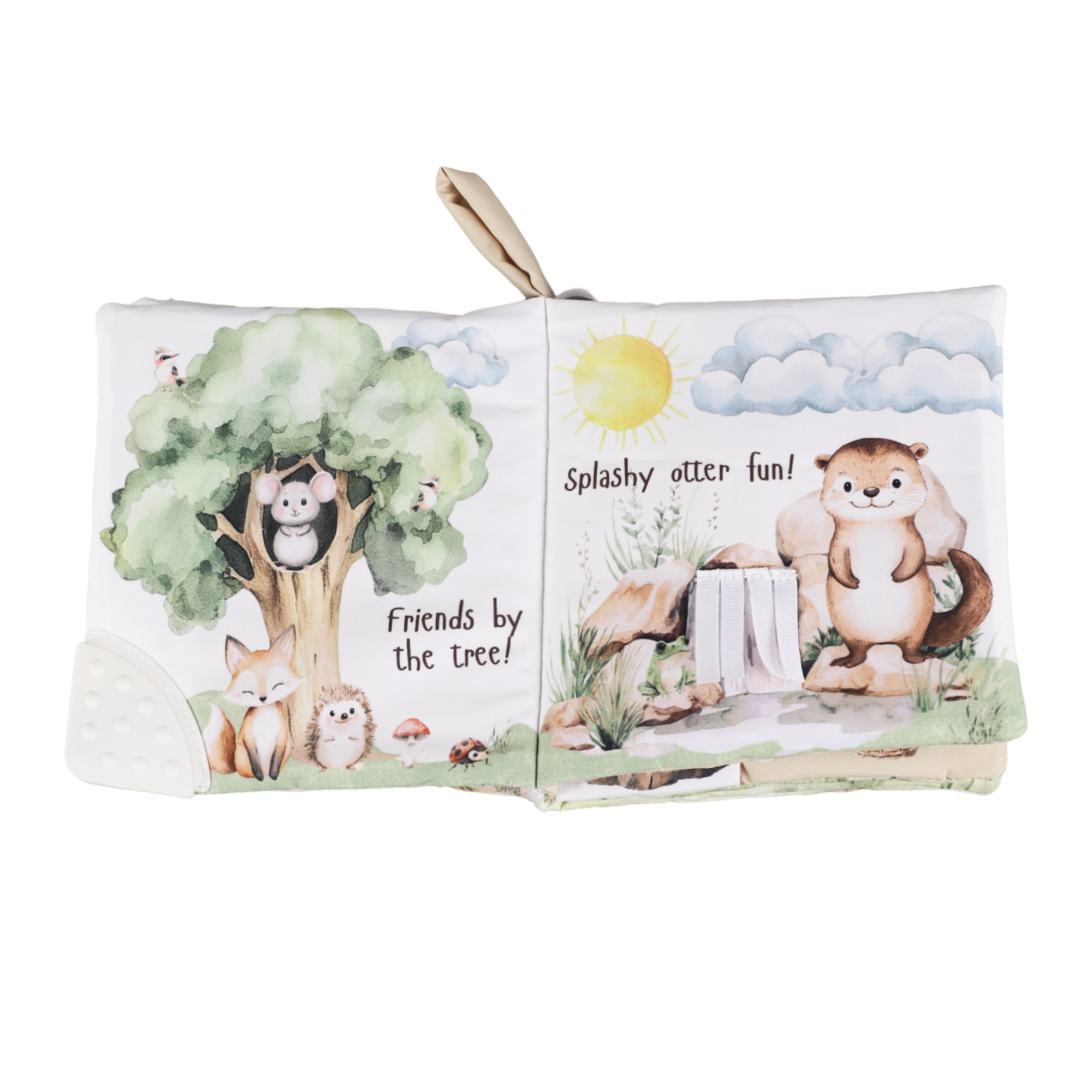 Forest Friends 10-Page Crinkle Soft Cloth Baby Book Teether