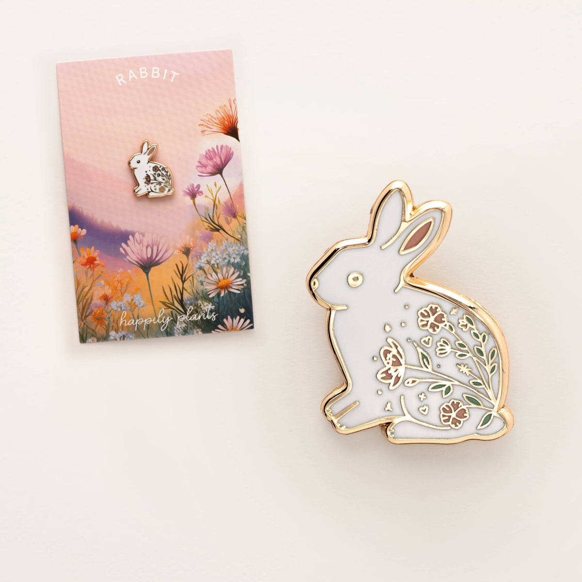Rabbit Lapel Pin, Bunny Garden Easter Gifts