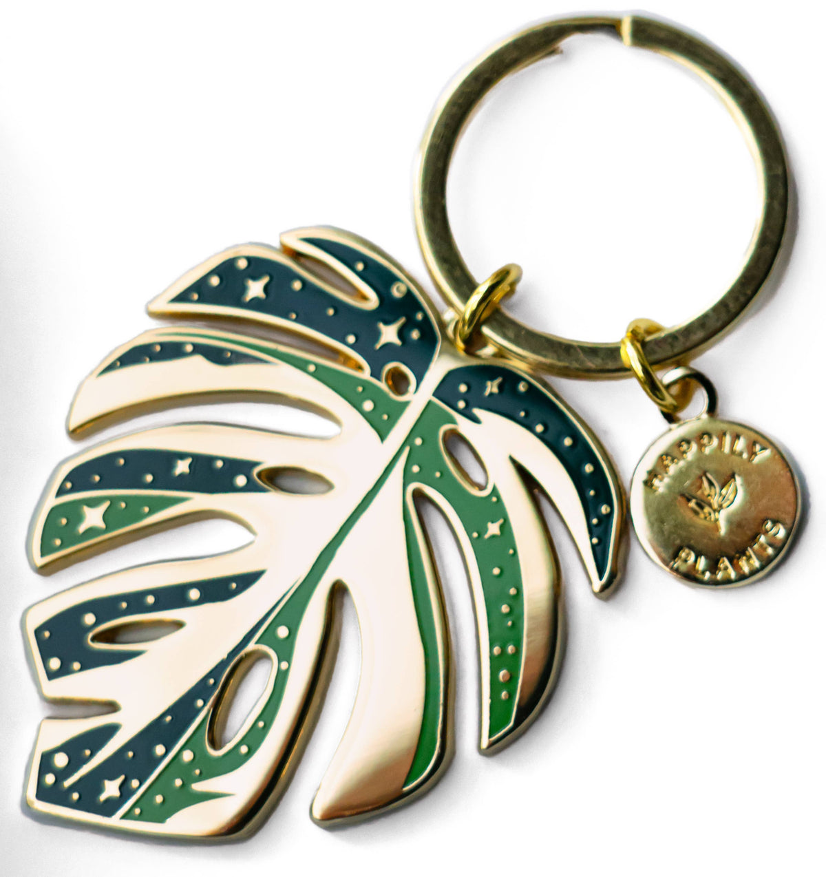 Monstera Thai Constellation Plant Keychain Charm Plant Gifts