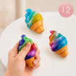 12PCS - Glitter Ice Cream Cone Squeeze Squishy Stress Relief Toy