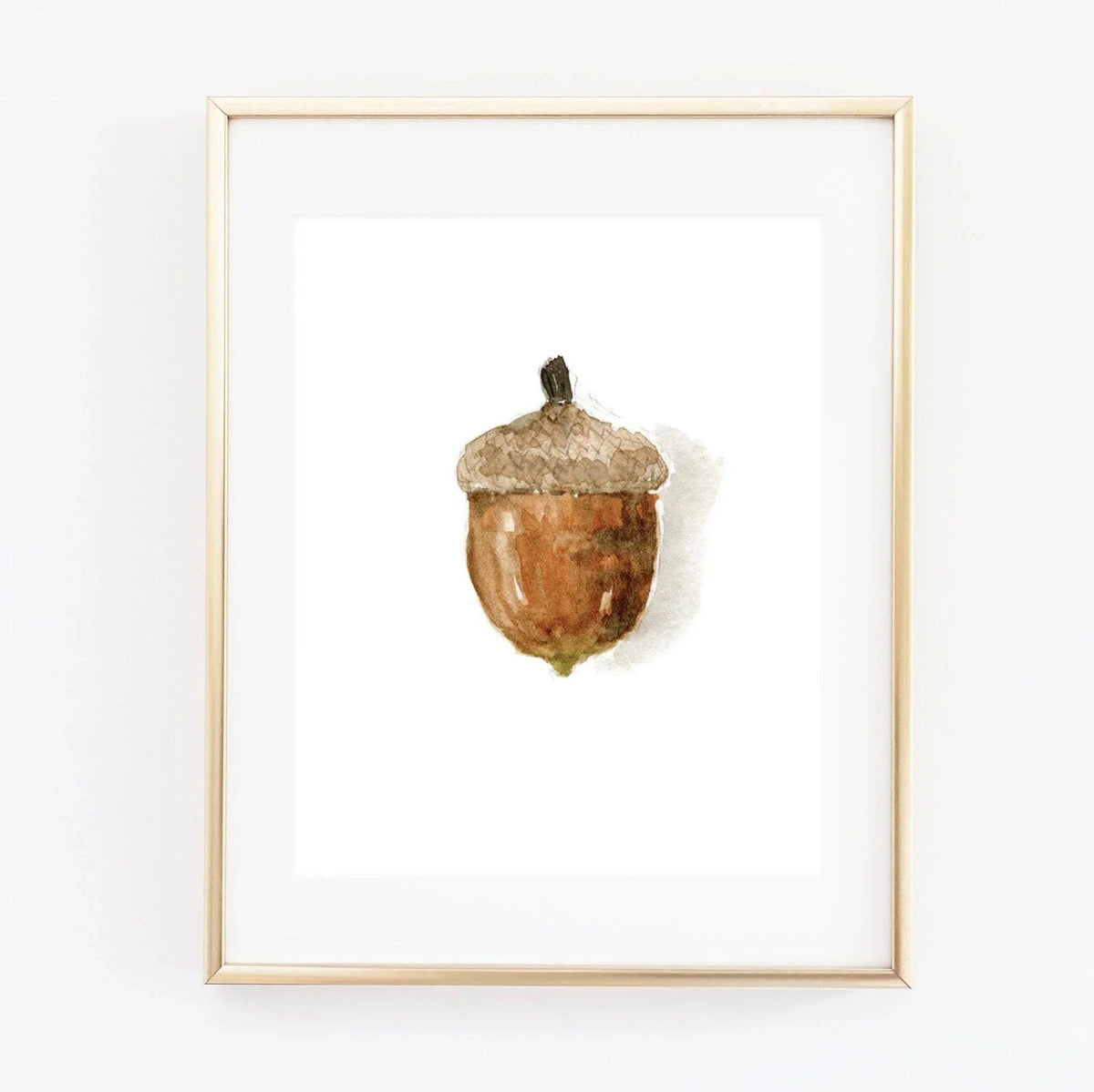 Acorn watercolor wall art print