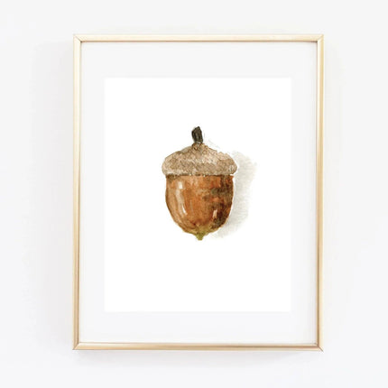 Acorn watercolor wall art print