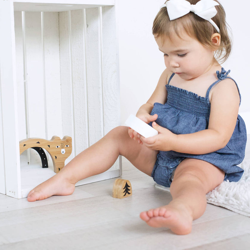 Bamboo Nesting Bear - Wooden Stacker Puzzle Toy