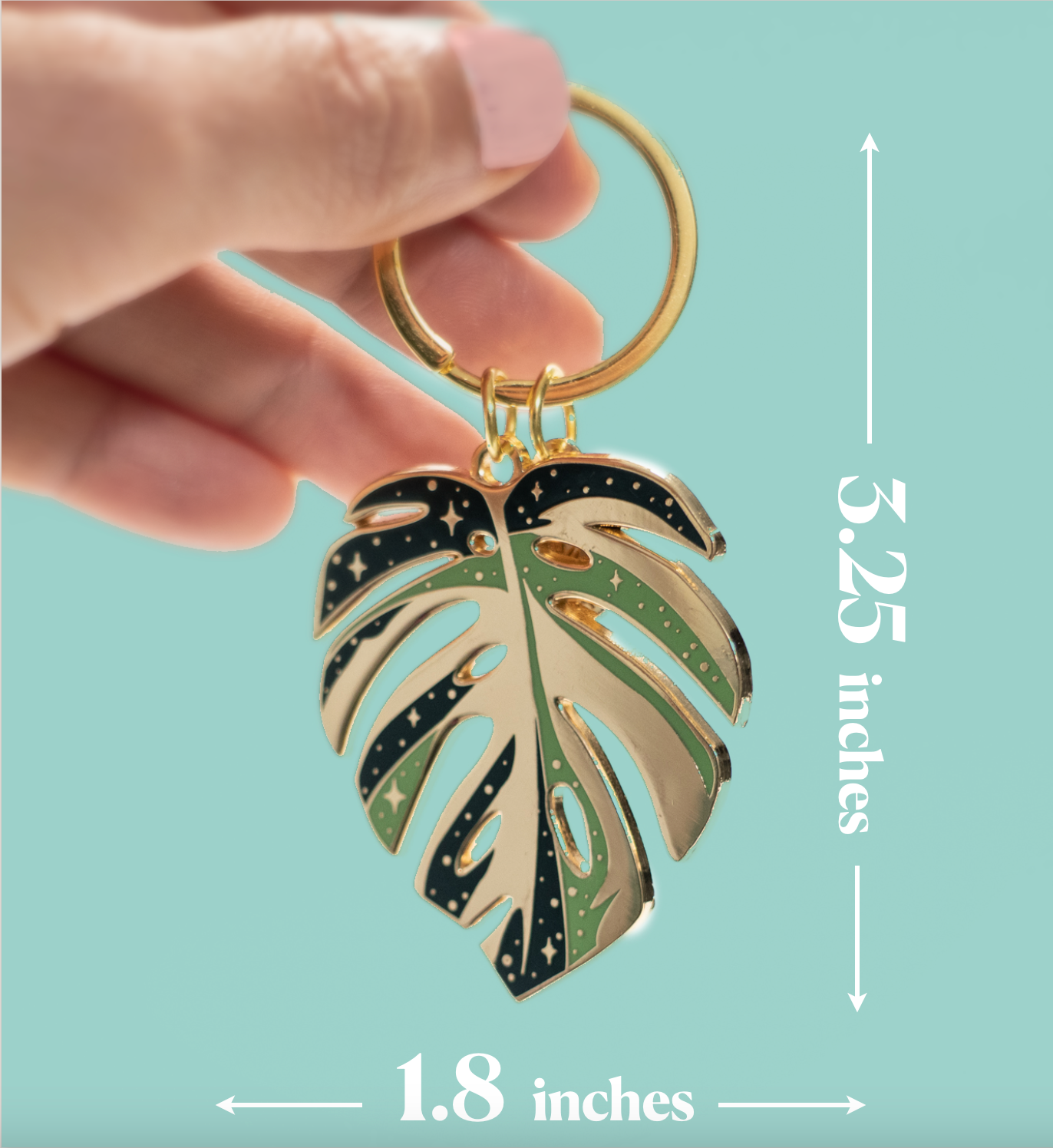 Monstera Thai Constellation Plant Keychain Charm Plant Gifts