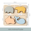 Baby Soft Silicone Mini-Animal Puzzle (4pc) Toys for Toddler