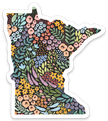 Minnesota 3x3in. Floral State Sticker