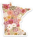 Minnesota 3x3in. Floral State Sticker