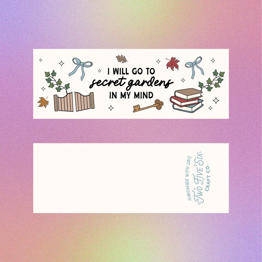 Secret Gardens Handmade Bookmark 5.6 in