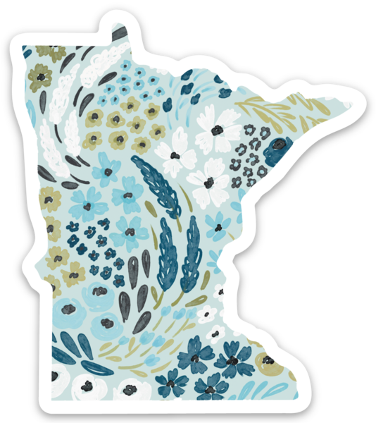 Minnesota 3x3in. Floral State Sticker