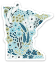 Minnesota 3x3in. Floral State Sticker
