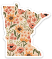 Minnesota 3x3in. Floral State Sticker