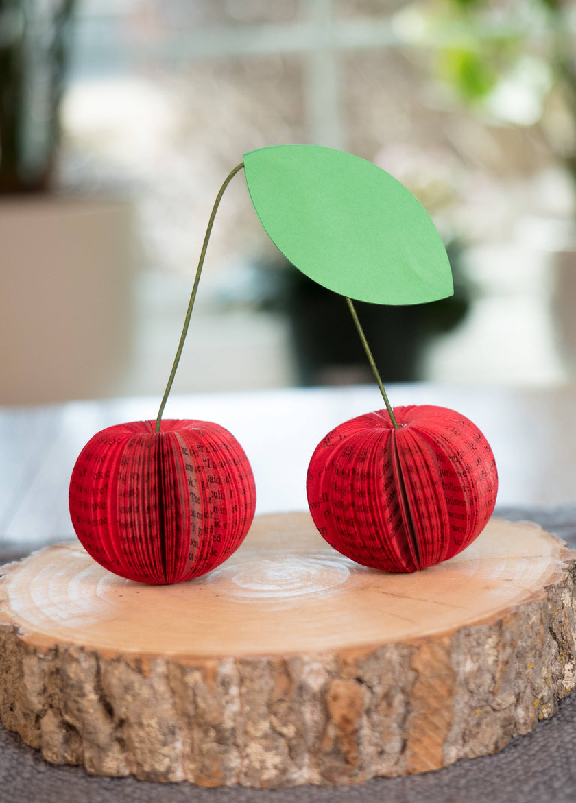 Cherry Decor-Book Gift-Paper Anniversary-Summer Fruit
