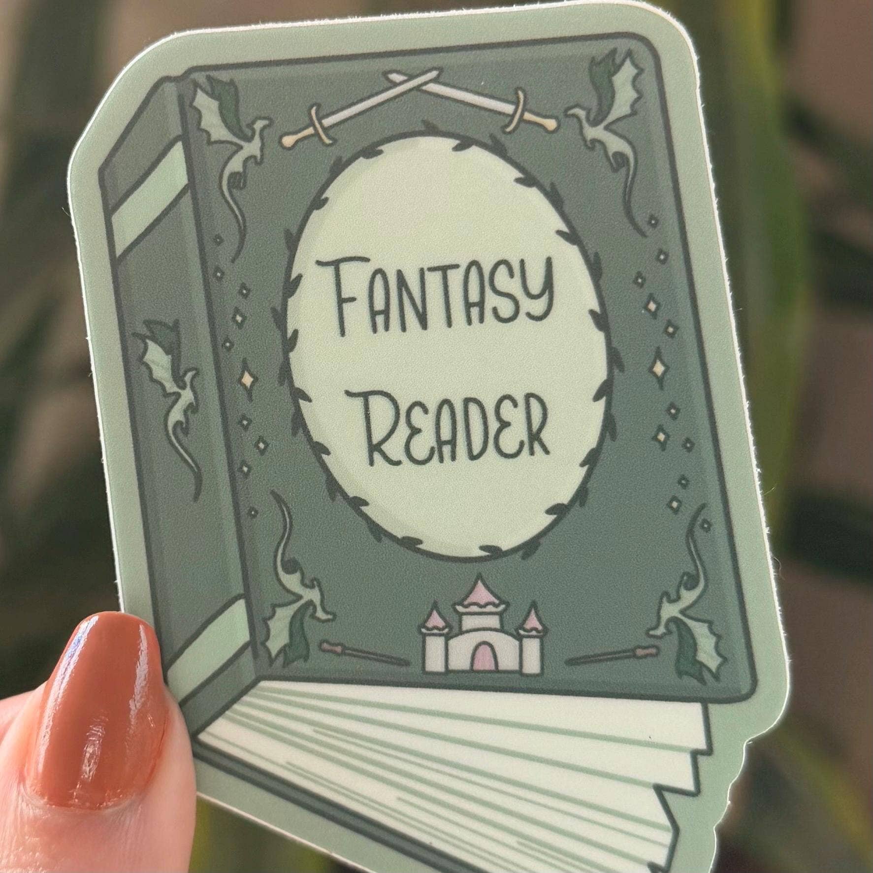 Fantasy Reader Book Sticker for Kindles and Book Lovers