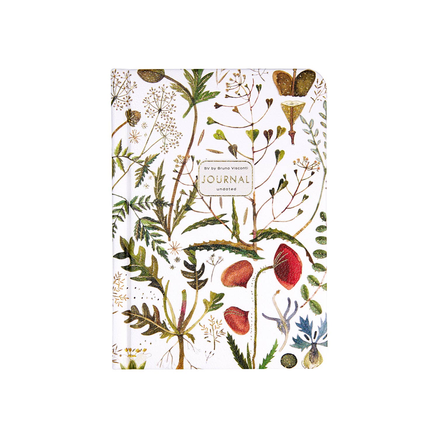A6 Vegan Leather Hardcover Daily Planner -Greens and Flowers