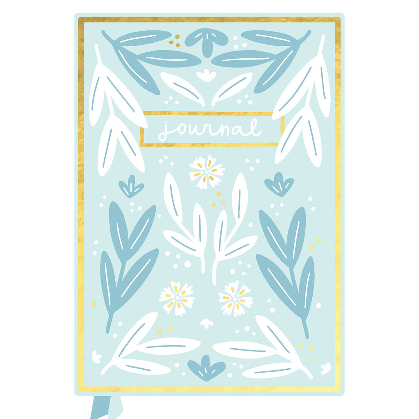 Light Blue Floral 5x7 Lined Softcover Book Journal