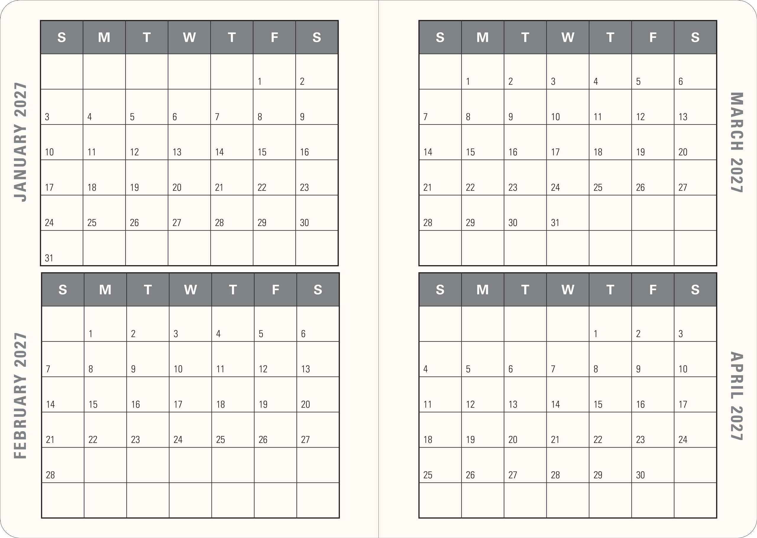 2027 Wildflower Garden Weekly Planner