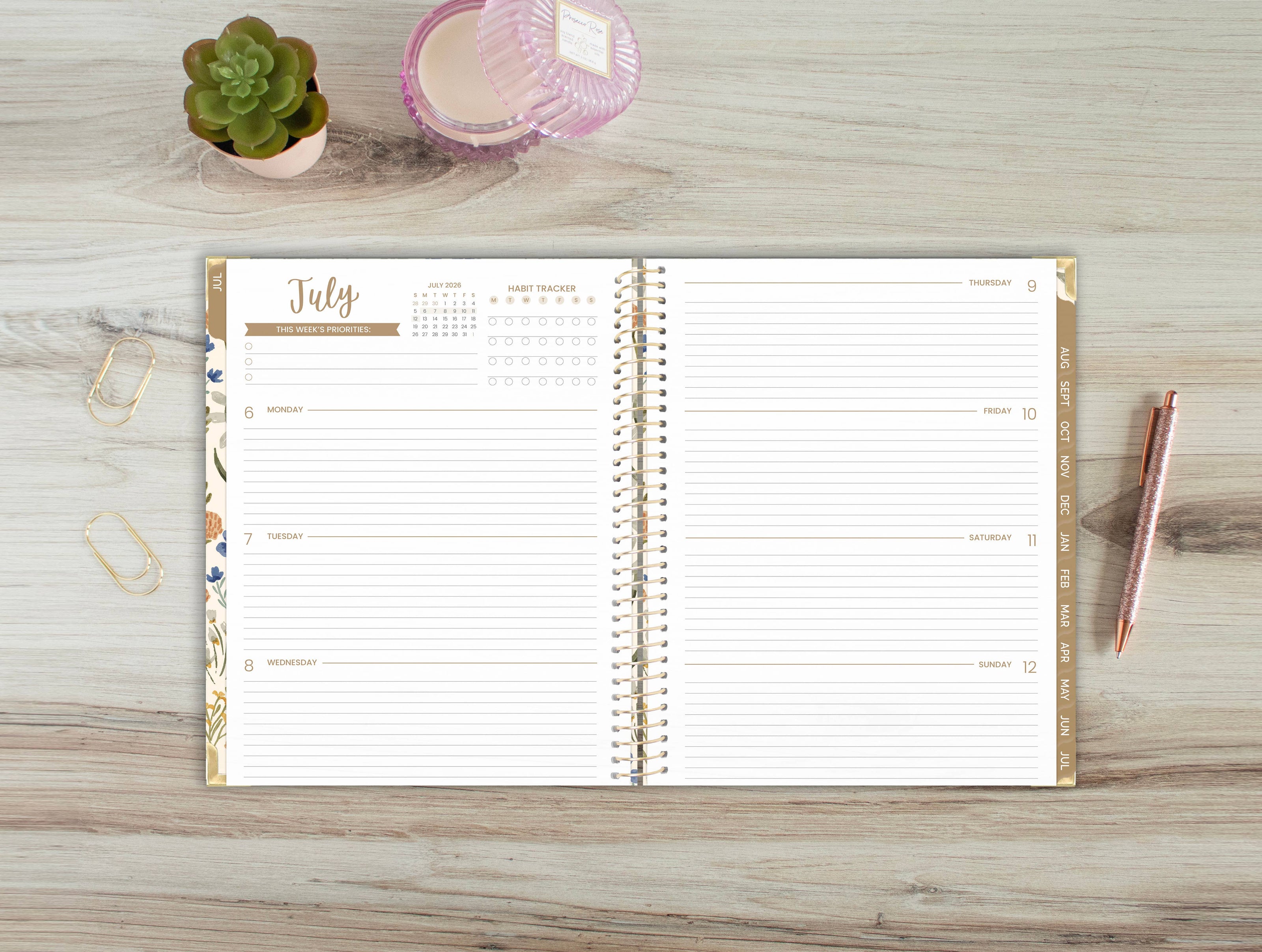 2026-27 Hard Cover Academic Planner, 8.5x11 Size (A4)