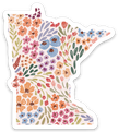Minnesota 3x3in. Floral State Sticker