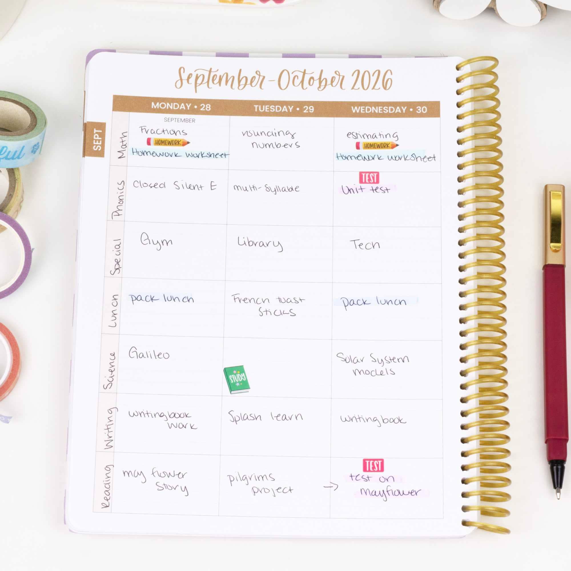 2026-27 Daisy Academic Student Planners 7x9
