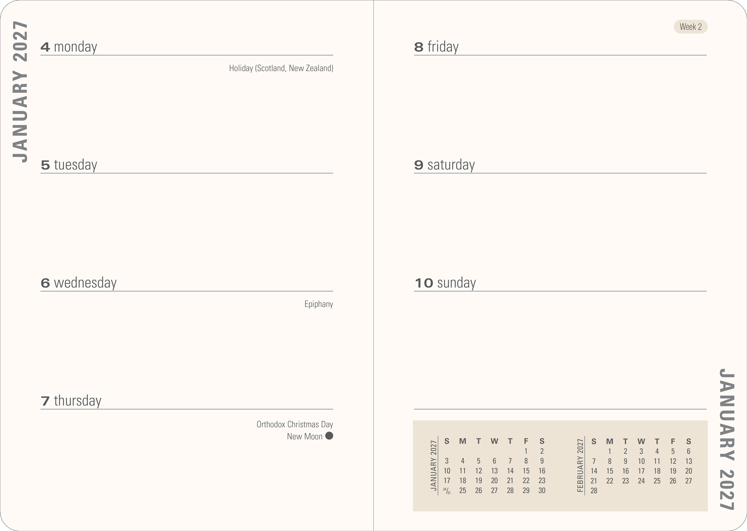2027 Wildflower Garden Weekly Planner
