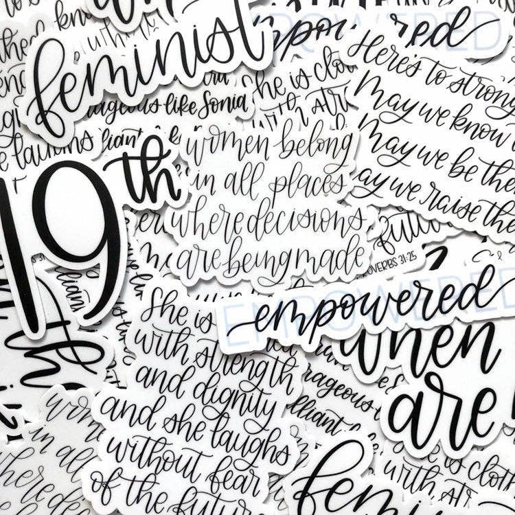 Feminist Quote Sticker, 4x1.5 in.