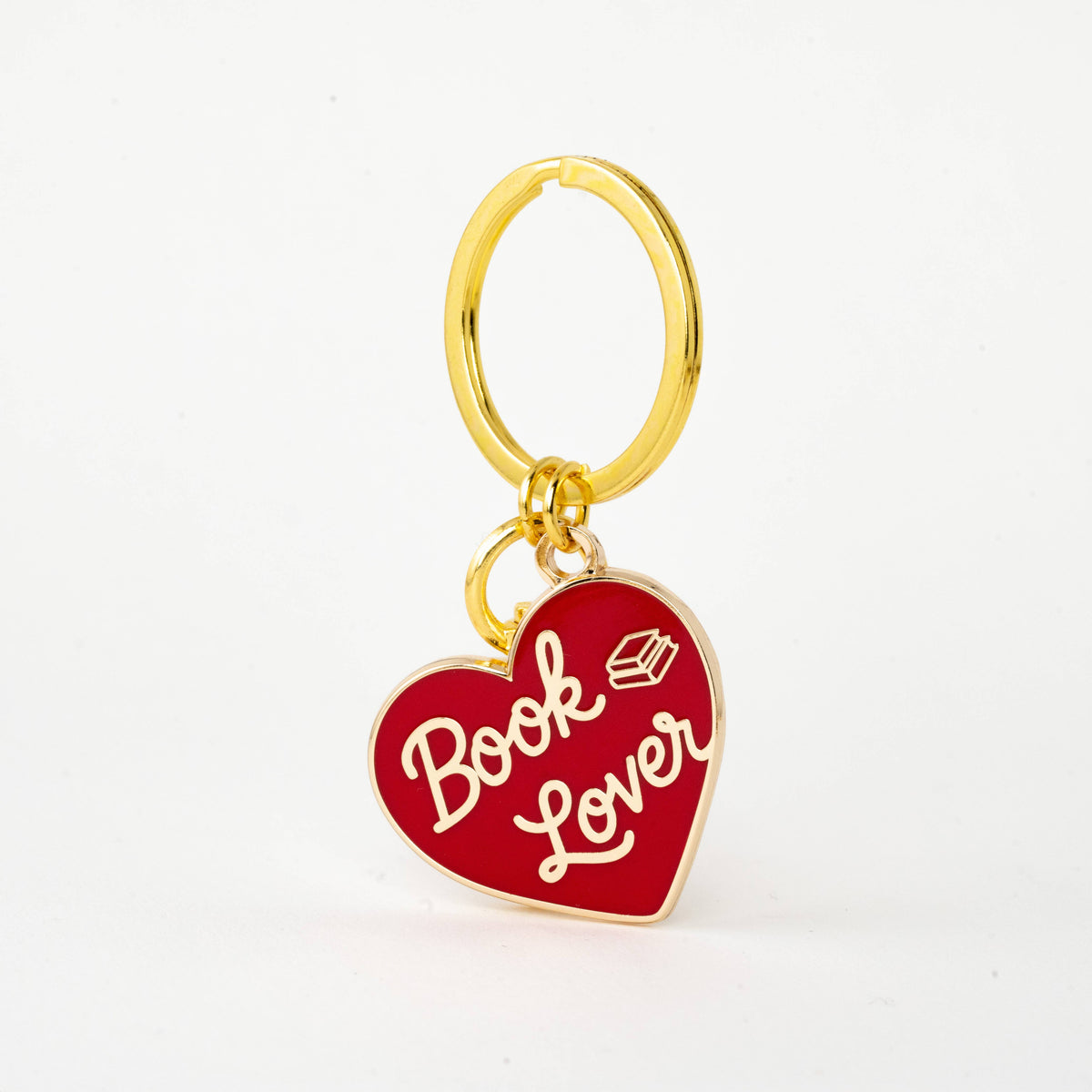 Book Lover Heart Keychain Bag Charm, Literary Bookish Gift