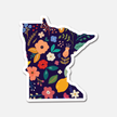 Minnesota Navy Floral State Sticker